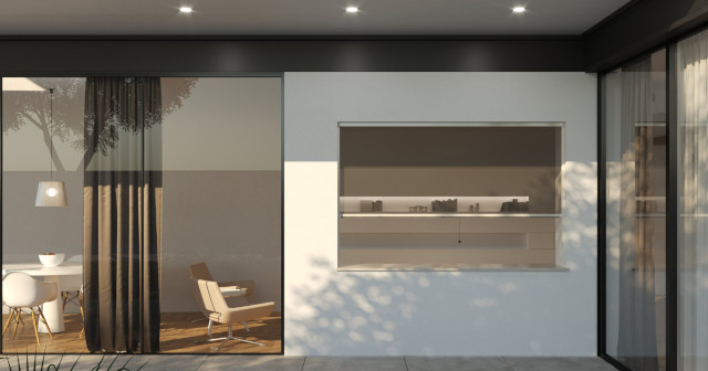 Estetika di Bettio si inserisce bene nell'ambiente domestico, grazie alla sua linea sobria ed elegante La zanzariera Estetika inserita in un ambiente