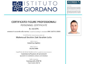 Installatore / Posatore di serramenti - Caposquadra Installatore / Posatore di serramenti - Caposquadra