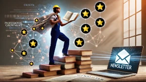 Immagine di fantasia che suggerisce la crescita personale e l'uso dei social network e di una newsletter. Il 2025 si preannuncia un anno di grandi cambiamenti