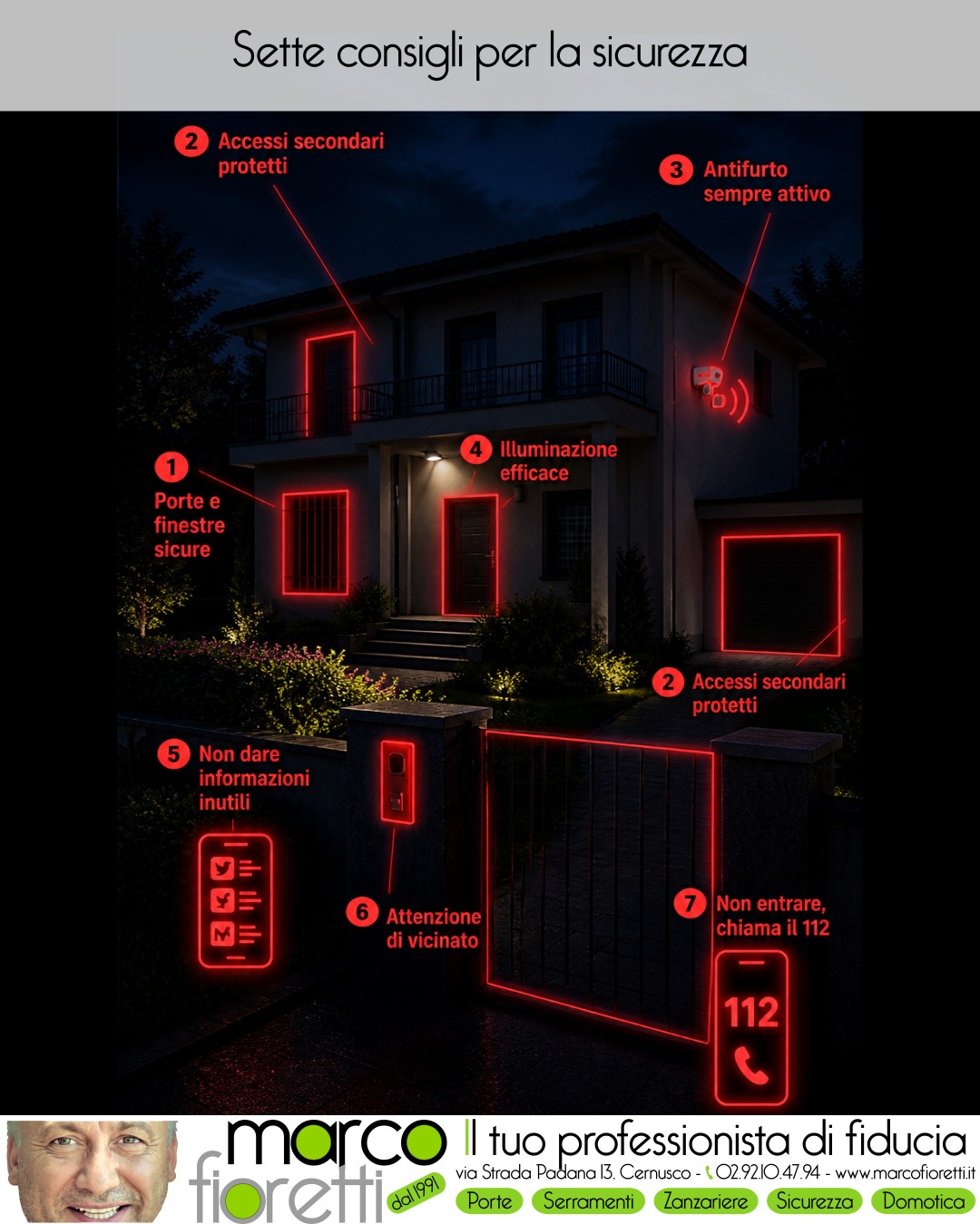 Una villetta immersa nell'oscurità e i sette consigli di sicurezza